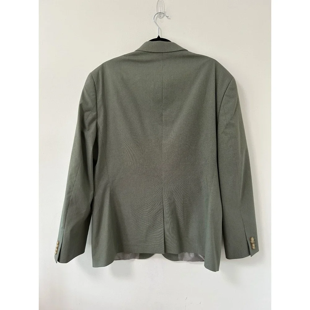 Express Slim Stretch Suit Jacket Mens 46R Sage Green Minimalist Blazer